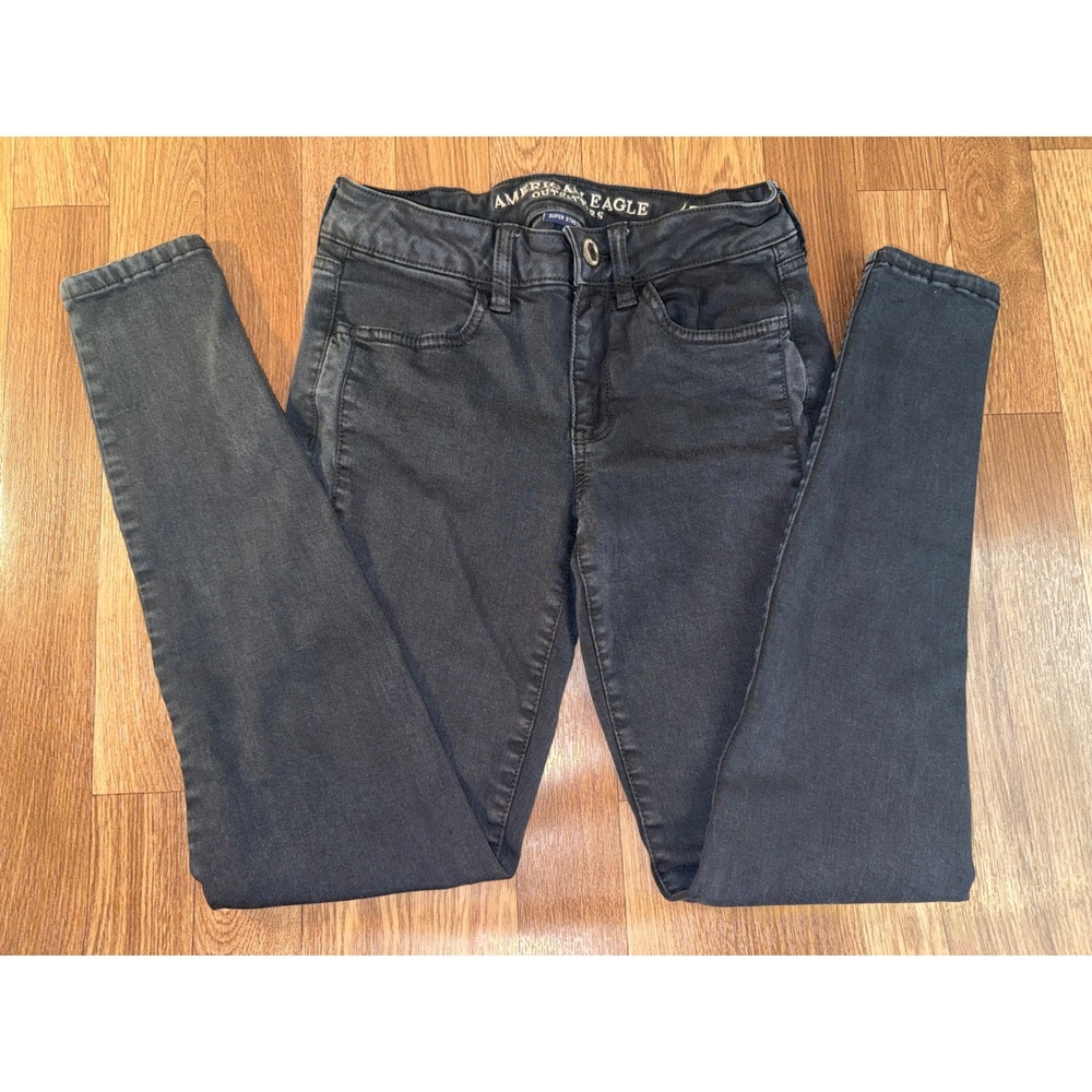 American Eagle‎ Super Stretch Jegging Black Skinny Jeans 4 Long 09/17 4392803341